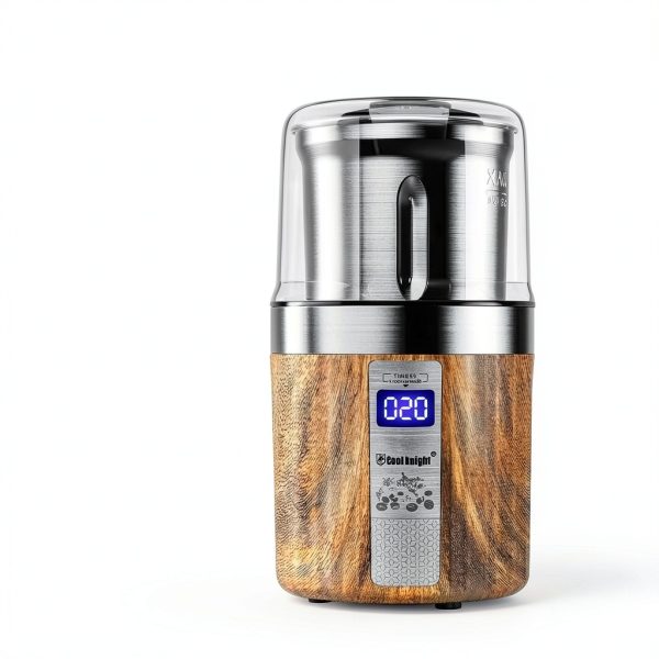 COOL KNIGHT Electric Herb Grinder Modern Wood Grain 3-2