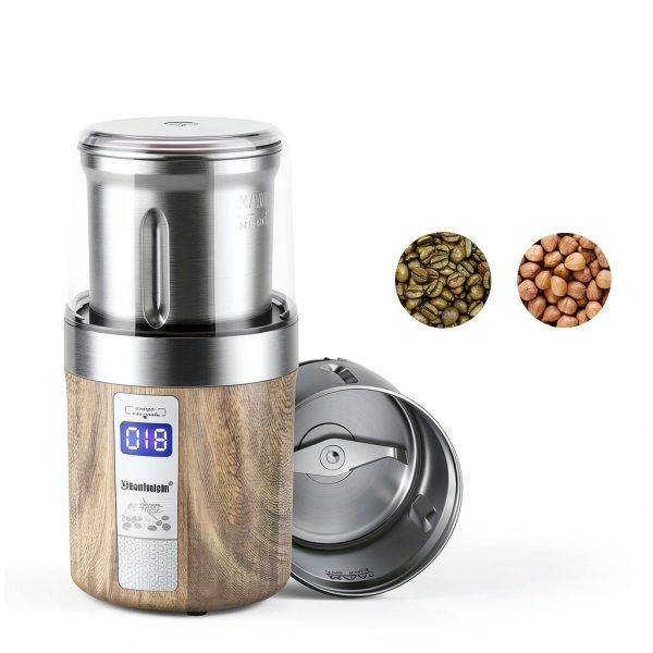 COOL KNIGHT Electric Herb Grinder Modern Wood Grain 3-3
