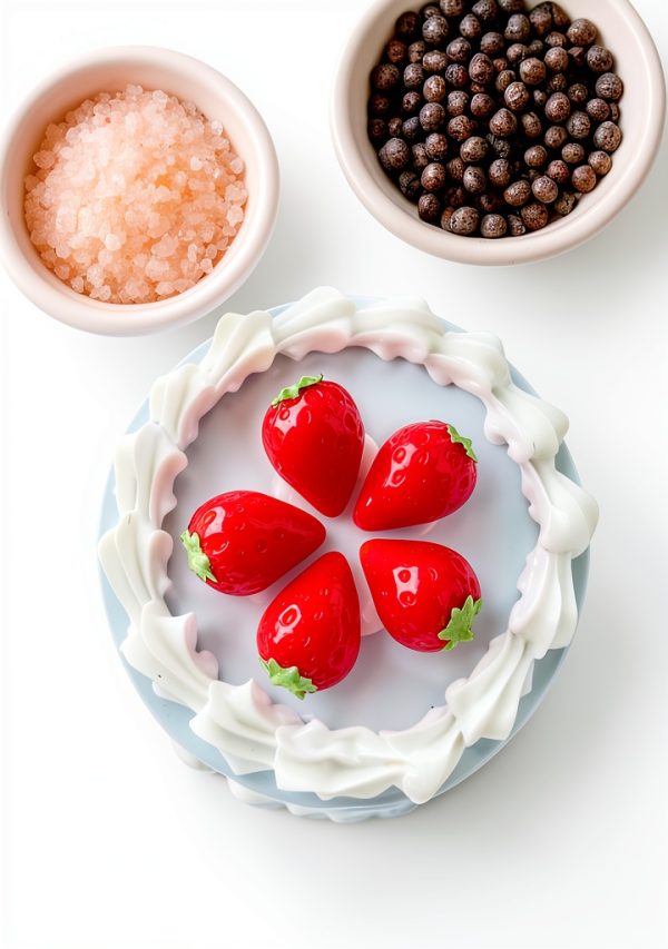 Spice Grinder Gray Oval Manual Silicone Strawberry Cupcake-0