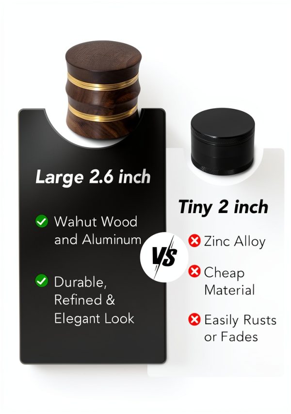 Walnut Spice Grinder KINGTOP Manual Aluminum-2