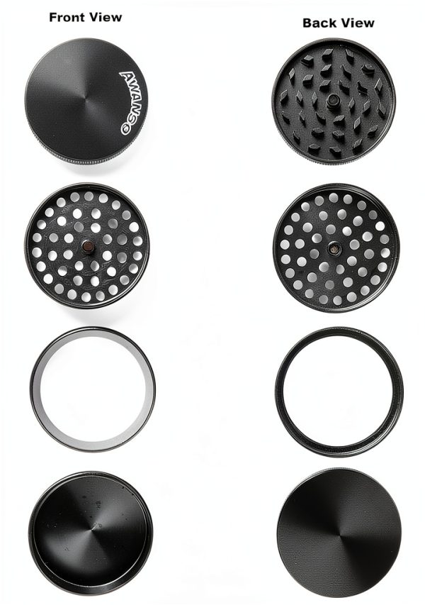 Awanso Manual Black Zinc Herb Spice Mill Grinder-3