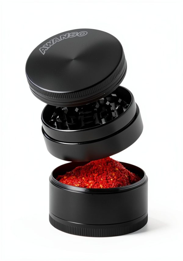 Awanso Manual Black Zinc Herb Spice Mill Grinder-5