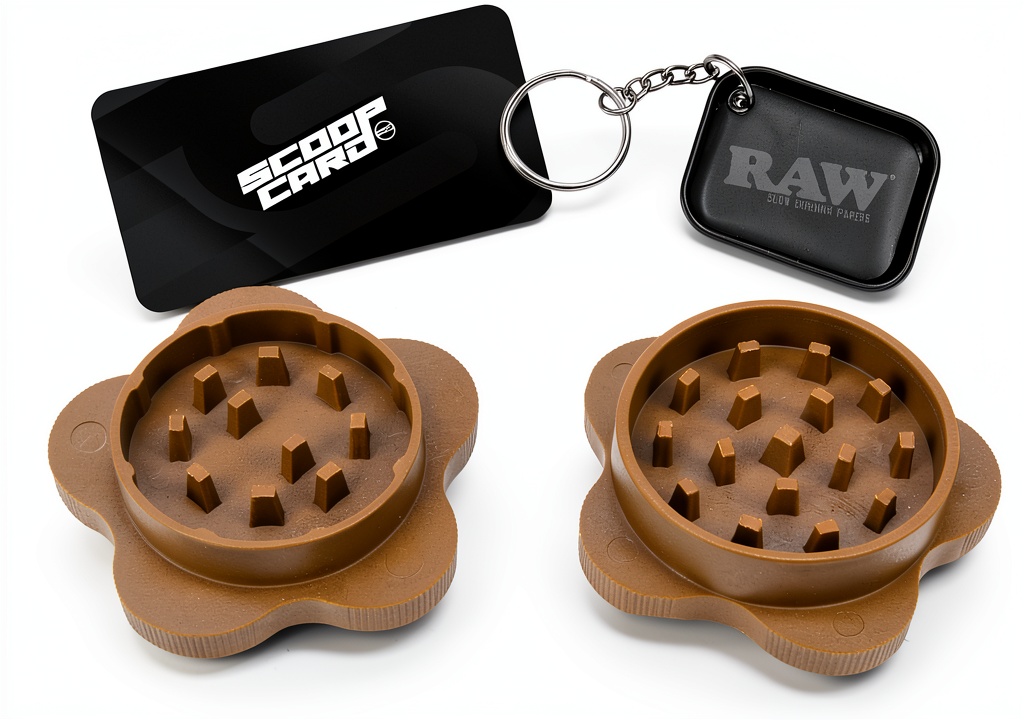 Installing RAW Brown Spice Grinder - Compact Kitchen Herb Mill on a wooden countertop