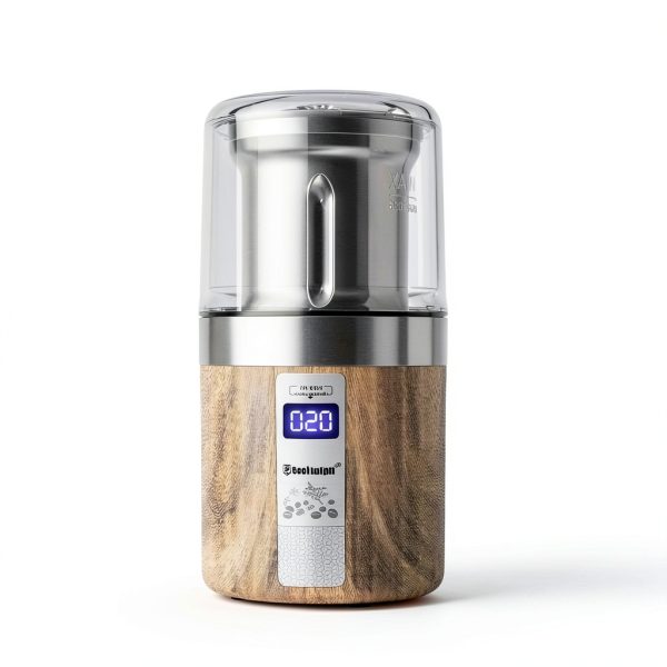 COOL KNIGHT Electric Herb Grinder Modern Wood Grain 3-5