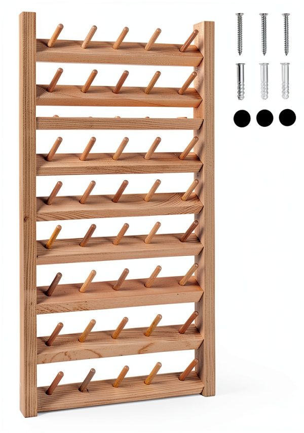 HAITRAL Wood Thread Rack Embroidery Storage Organizer-0