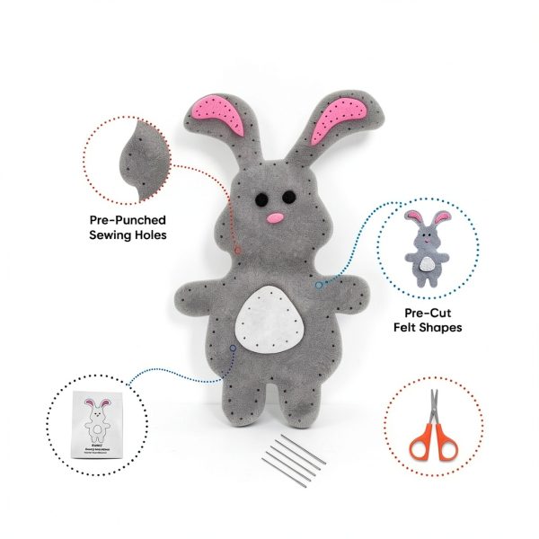 CraftLab Woodland Sewing Kit Fabric Portable Kids-4