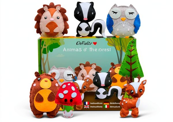 DeFieltro Children Sewing Kit Felt Animal Set-0