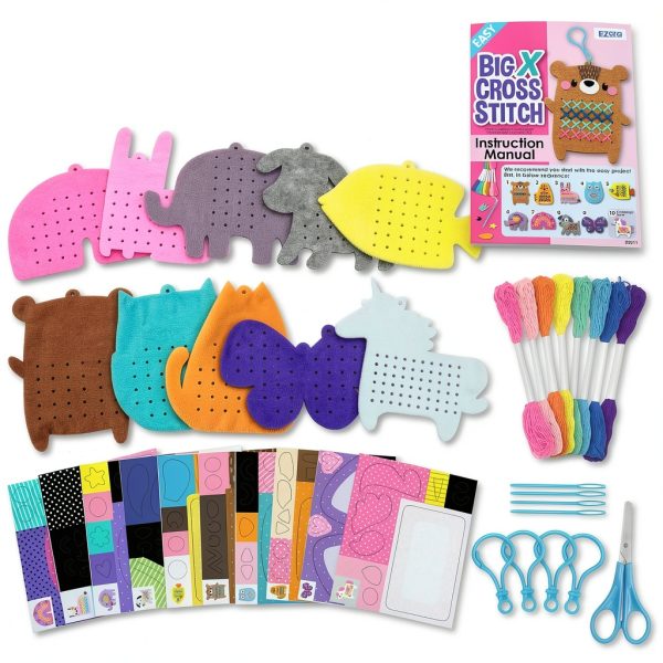 EZCRA 10-in-1 Animal Cross Stitch Kit for Kids-2