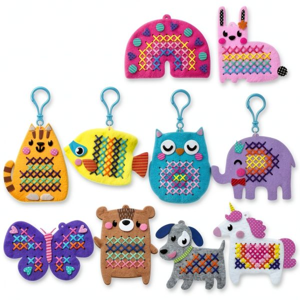 EZCRA 10-in-1 Animal Cross Stitch Kit for Kids-1
