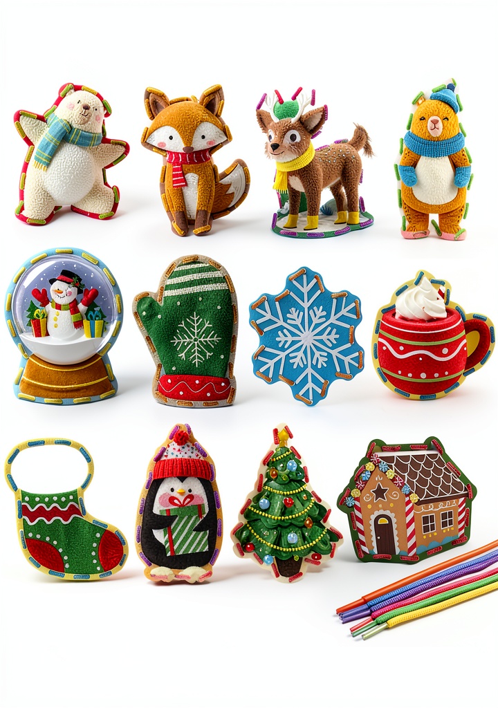 Dapaqami Winter Animal Lacing Cards 12 Pack