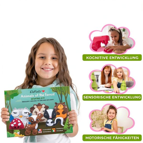 DeFieltro Children Sewing Kit Felt Animal Set-5