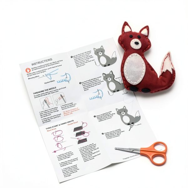 CraftLab Woodland Sewing Kit Fabric Portable Kids-2