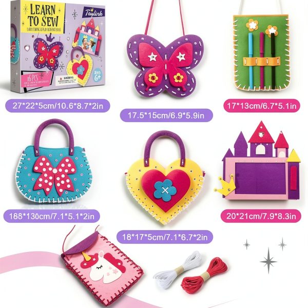 Toylink Kids Sewing Kit Multicolor Unicorns Felt-6