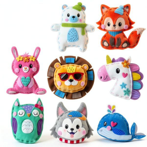 Animal Sewing Kit EZCRA Mini Kids Craft Set with Stickers-1