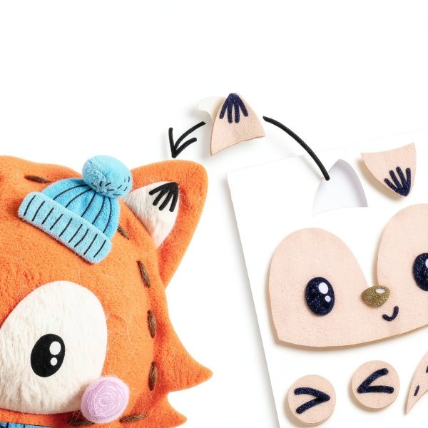 Animal Sewing Kit EZCRA Mini Kids Craft Set with Stickers-4
