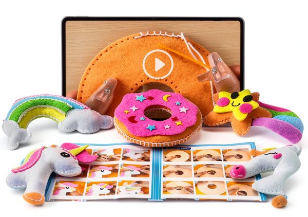 Kids Sewing Kit VERTOY Large Pink Felt Unicorn & Donut Craft Set A251-6