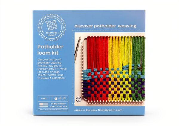 Potholder Loom Kit Harrisville Designs Metal 7 Inch Rainbow Cotton Set-1