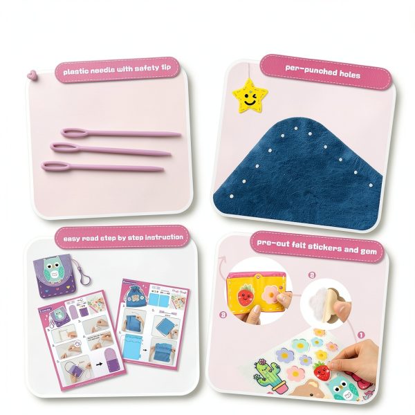 Felt Craft Kit Fortand Pink 10 Piece Sewing Set Model FSK555-2