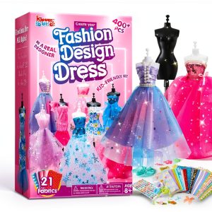 Joyin Kids Sewing Kit 400-Piece Fashion Set with Mannequins-0