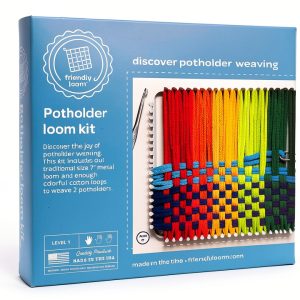 Potholder Loom Kit Harrisville Designs Metal 7 Inch Rainbow Cotton Set-0