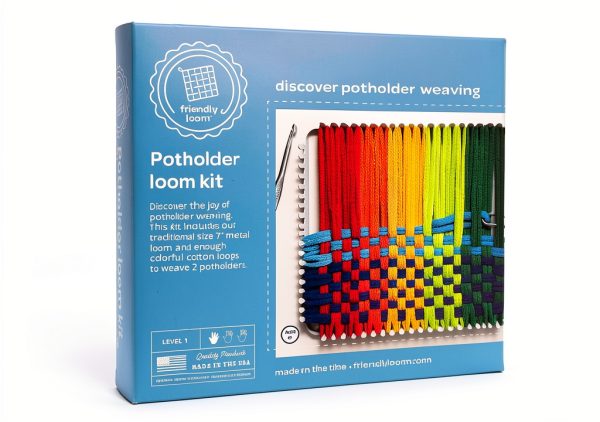 Potholder Loom Kit Harrisville Designs Metal 7 Inch Rainbow Cotton Set-0