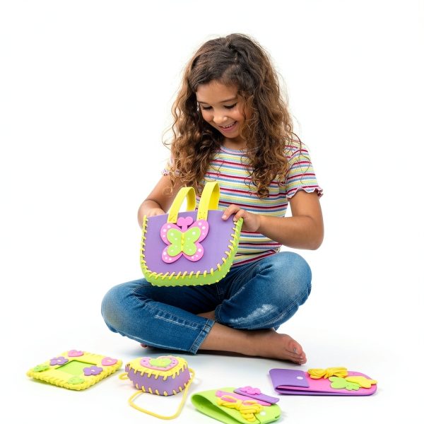 Galt Kids Sewing Kit Small Foam Craft Set with Gems and Bodkins-4