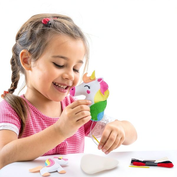Kids Sewing Kit VERTOY Large Pink Felt Unicorn & Donut Craft Set A251-4
