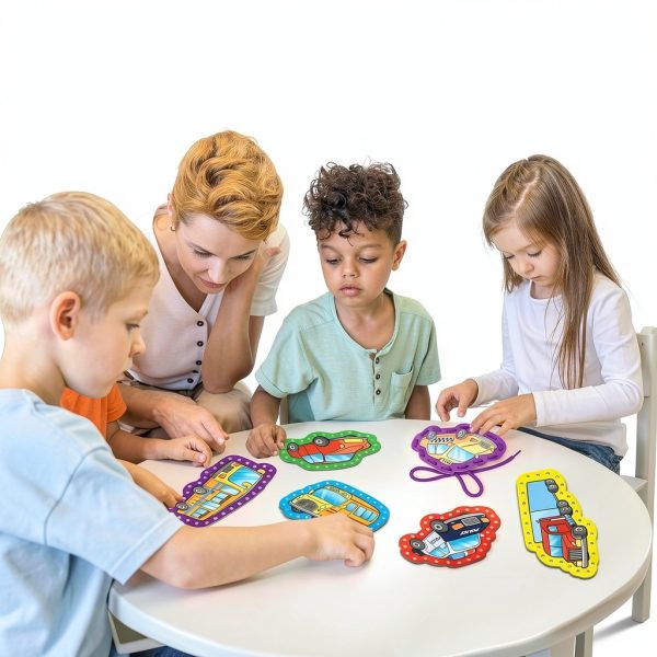 Quilinz Kids Lacing Card Set Green FX-1 9‑Piece Fine Motor Kit-5
