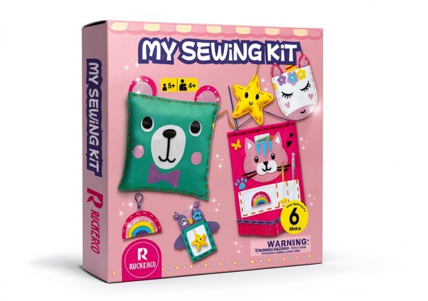 R RUCKERCO Sewing Kit for Kids Pink Small ETZXB Beginner Craft Set-0