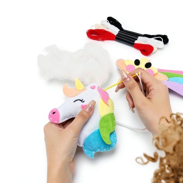 Kids Sewing Kit VERTOY Large Pink Felt Unicorn & Donut Craft Set A251-2