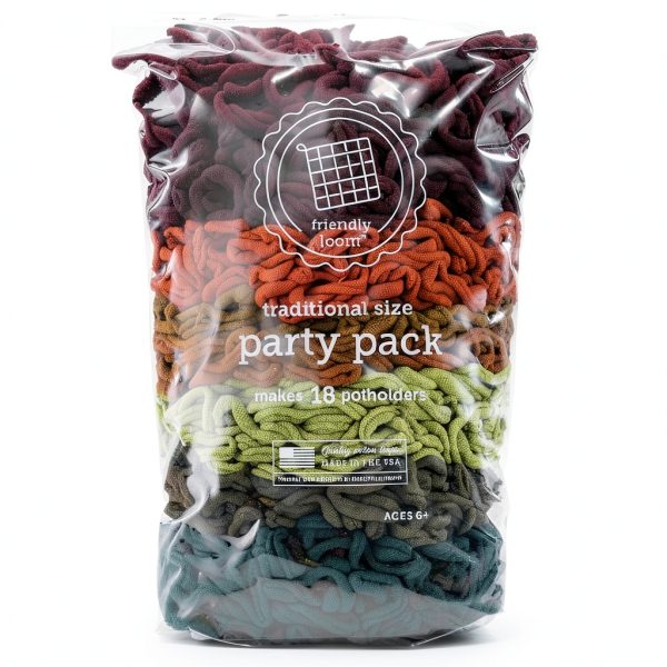 Friendly Loom Party Pack Earthtones Weaving Kit Small 18 Potholders-0