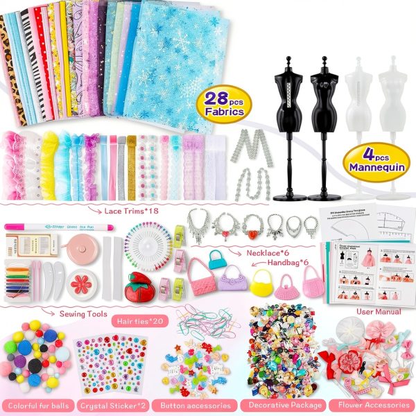 Fashion Designer Kit MGparty Sewing Set with 4 Mannequins-1