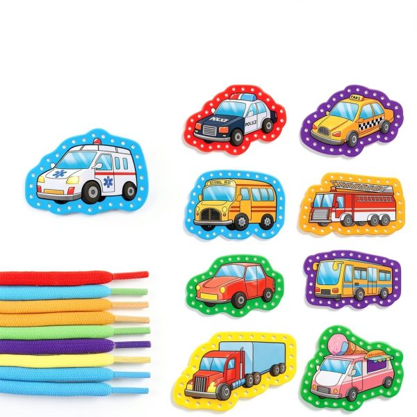 Quilinz Kids Lacing Card Set Green FX-1 9‑Piece Fine Motor Kit-1