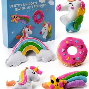 Kids Sewing Kit VERTOY Large Pink Felt Unicorn & Donut Craft Set A251-0
