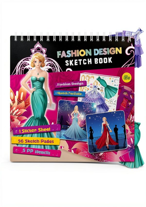 Fashion Sketchbook by RAREWORT with 100 Stickers and 40 Giant Pages-0