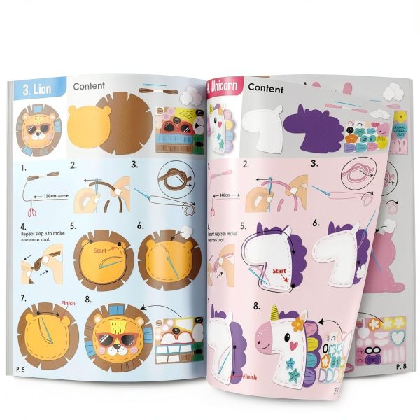 Animal Sewing Kit EZCRA Mini Kids Craft Set with Stickers-5