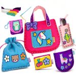 KraFun Sewing Bag Kit Multi Color 6 Project Set with Safe Needles-0