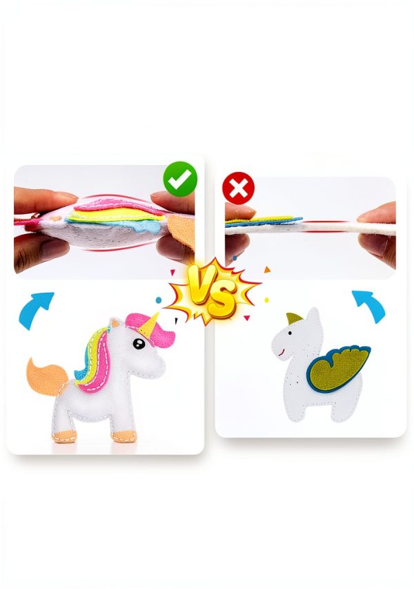 Kids Sewing Kit VERTOY Large Pink Felt Unicorn & Donut Craft Set A251-3