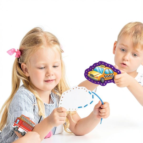Quilinz Kids Lacing Card Set Green FX-1 9‑Piece Fine Motor Kit-6