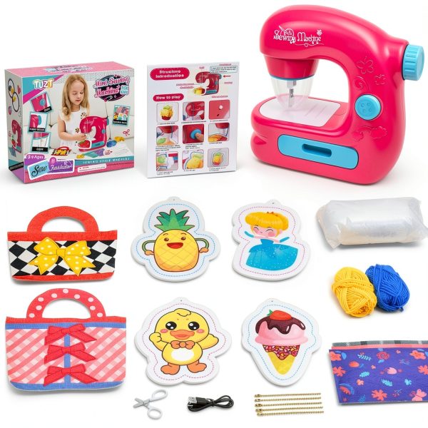 Kids Sewing Machine Kit TUZT Mini Portable with Light Guard-1