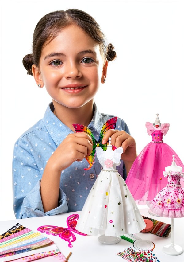 YEETIN Fashion Designer Kit for Girls – DIY Sewing & Arts Craft Kit with 5 Mannequins, Doll Clothes Making Set, Learn to Sew, Creative Gift for Girls Ages 6-12-6