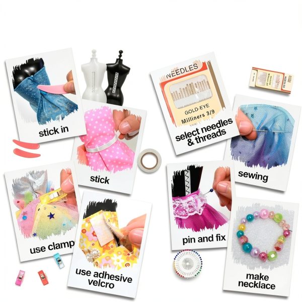 Axirata 1500+PCS Fashion Designer Kit for Girls with Fashion Sketchbook & 5 Mannequins, Creativity DIY Arts & Crafts Kit for Kids Sewing Kit for Teen Girls Birthday Gift Age 6 7 8 9 10 11 12+-2